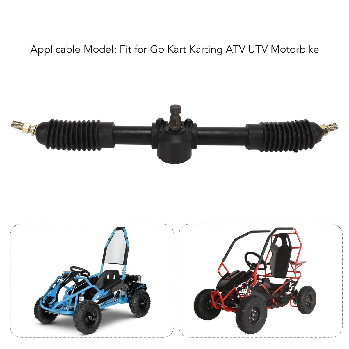 KIMISS Albero della cremagliera del servosterzo, albero in acciaio legato lucidato 430mm 30T Go Kart per moto Karting ATV UTV