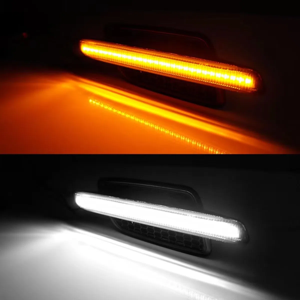 Faro Fanale Anteriore Per Pontiac G8 2008-2009 Paraurti Anteriore Luci Posizione Laterali LED Lampade Indicatore Direzione Ambra/Luci Ingombro DRL T10 12V Luce Marcia Diurna(Bianco)