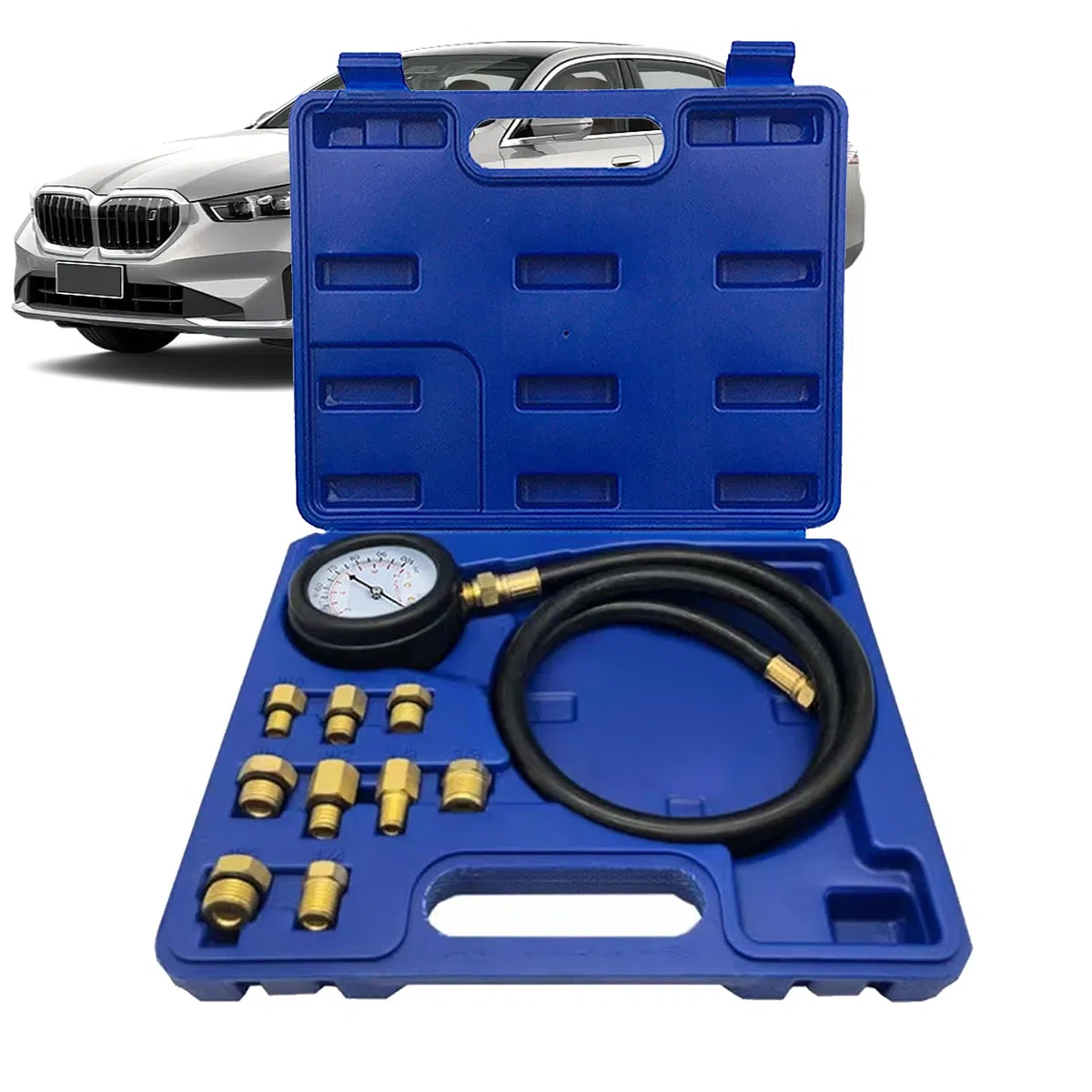 Kit Tester Compressione Cilindri Tester Cilindri Per Auto | Test Custodia Tubi Lunghi Doppia Strumento Diagnostico Auto per Camion Officine Riparazione