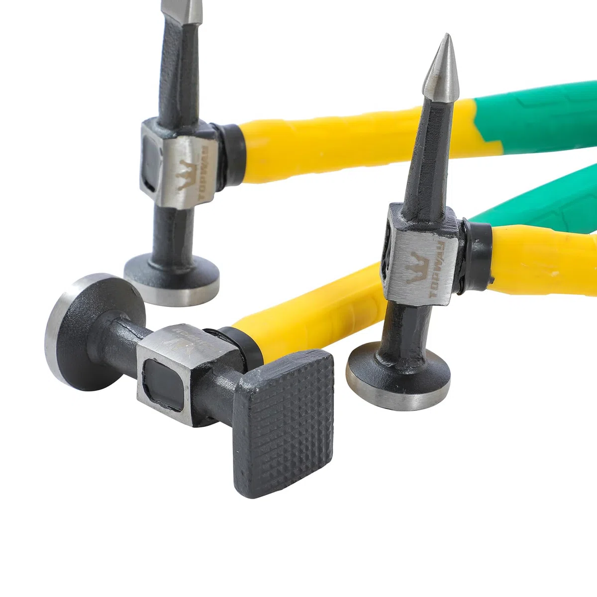 TOPWAY Set 9 pz riparazione ammaccature carrozzeria – martello manico fibra, dollies – per rimozione danni & verniciatura auto