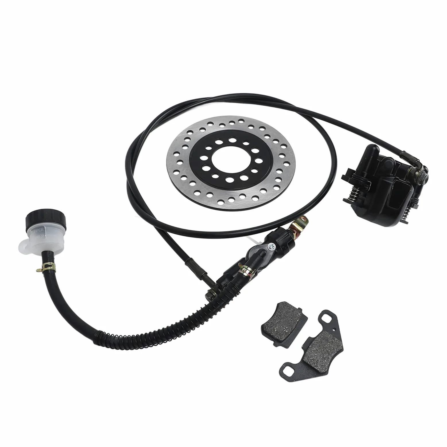 Pilipane Kit Freno Go Kart,Kit Freno a Disco Idraulico Universale, Robusto Sistema di Pinze Freno a Disco in Metallo per Moto da Cross 50cc-250cc, Quad E Go Kart