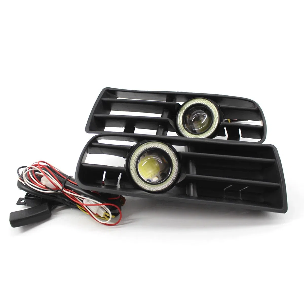 Gruppi fendinebbia auto Per Golf 4 1998-2004 1 Paio Auto Car Fendinebbia Angel Eyes Lampada LED Corsa E Jogging Fendinebbia Con Paraurti Anteriore Griglie Ricambio