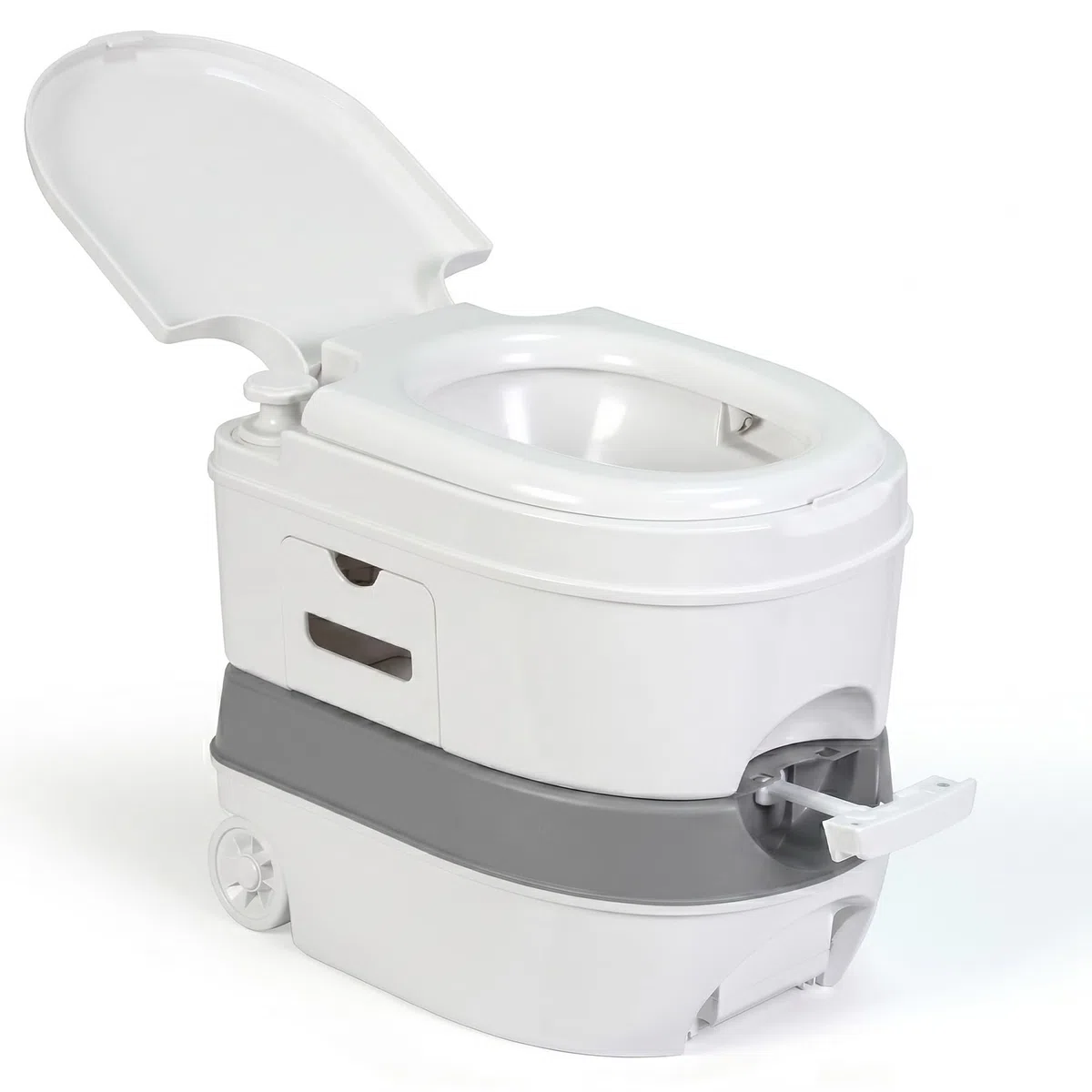 briebe Camp WC Portatile 24L Bagno Chimico, Campeggio, Camper, Roulotte, Barca e Outdoor, Serbatoio di Scarico dell'Acqua con Pompa a Pistone 20L, Potty
