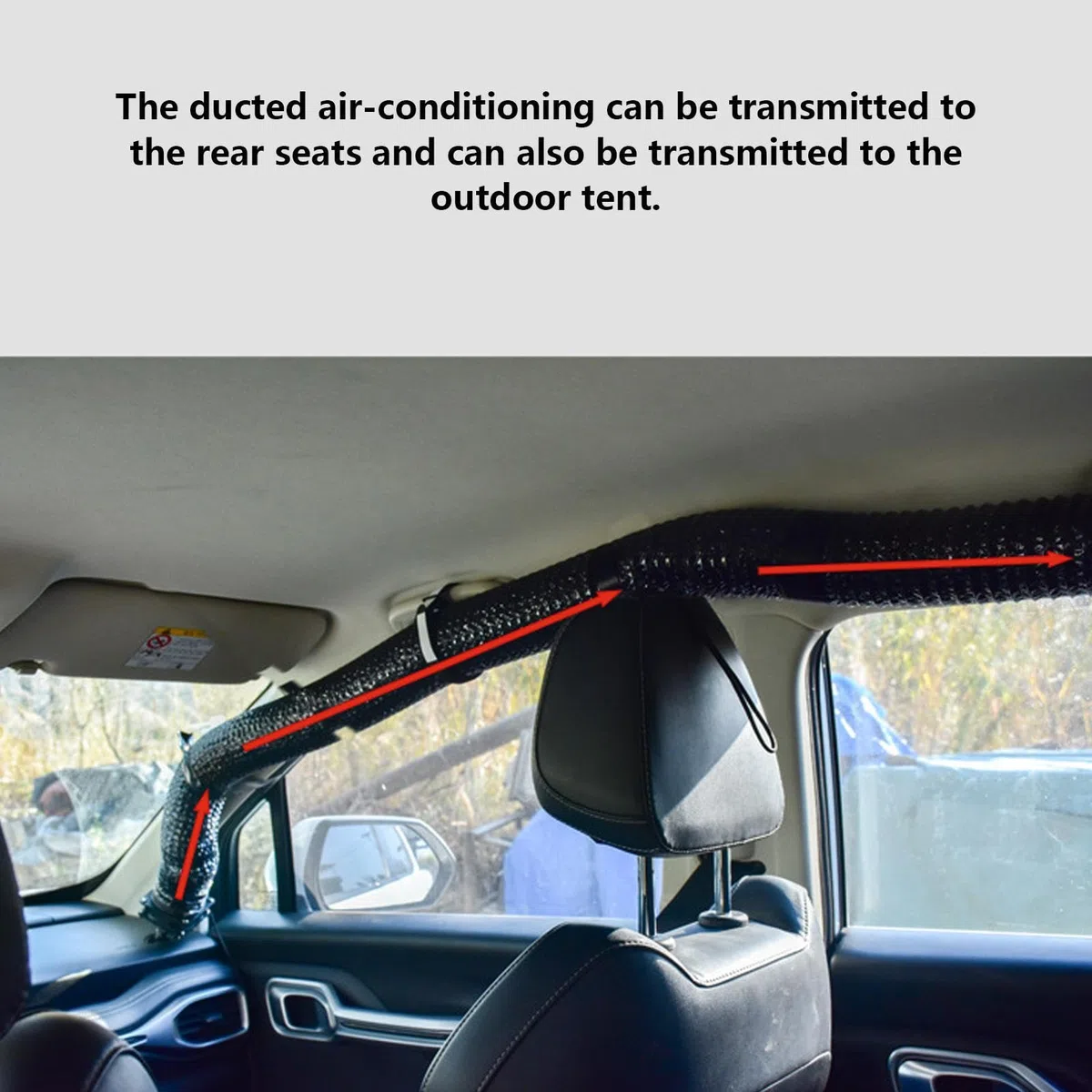 Prolunga Climatizzatore Auto Per Sedili Posteriori,Adattatore Pieghevole per Uscita Climatizzatore | Tubo Flessibile Per Condotto Ventilazione Auto | per Casa Interno Esterno Sedile Posteriore Campegg