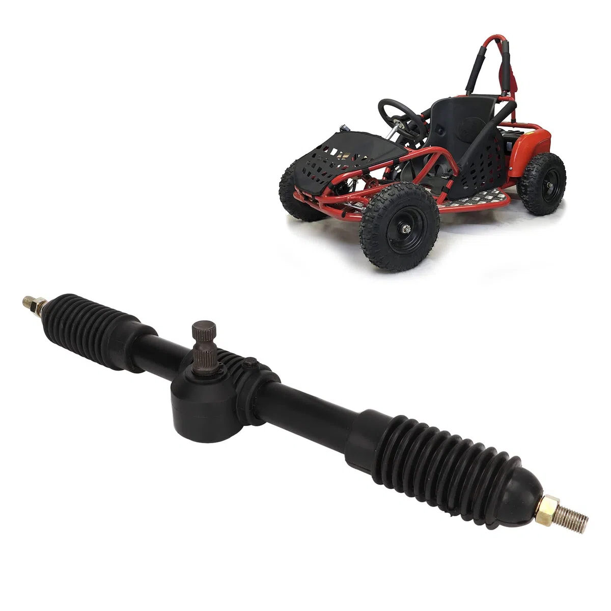 Albero della Cremagliera del Servosterzo 430mm 30T Sostituzione Lucidata in Lega di Acciaio per Go Kart Kart ATV UTV Moto