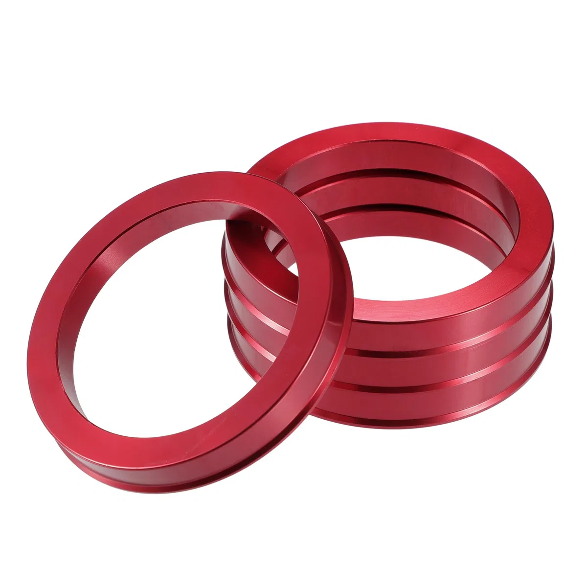 A ABSOPRO anellos centrici per Cerchi Auto OD 72.6mm a ID 57.1mm anellos centrici per Cerchi in Lega di Alluminio Rossi (Set di 4)