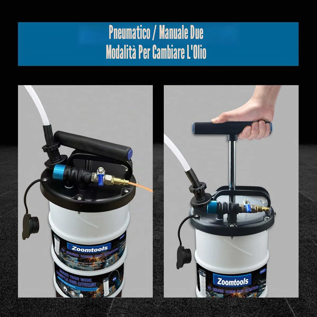 6,5 L Pompa di estrazione pneumatica/manuale per fluidi Estrattore sottovuoto per cambio olio e cambio fluido Strumento (Pneumatica & Manuale)