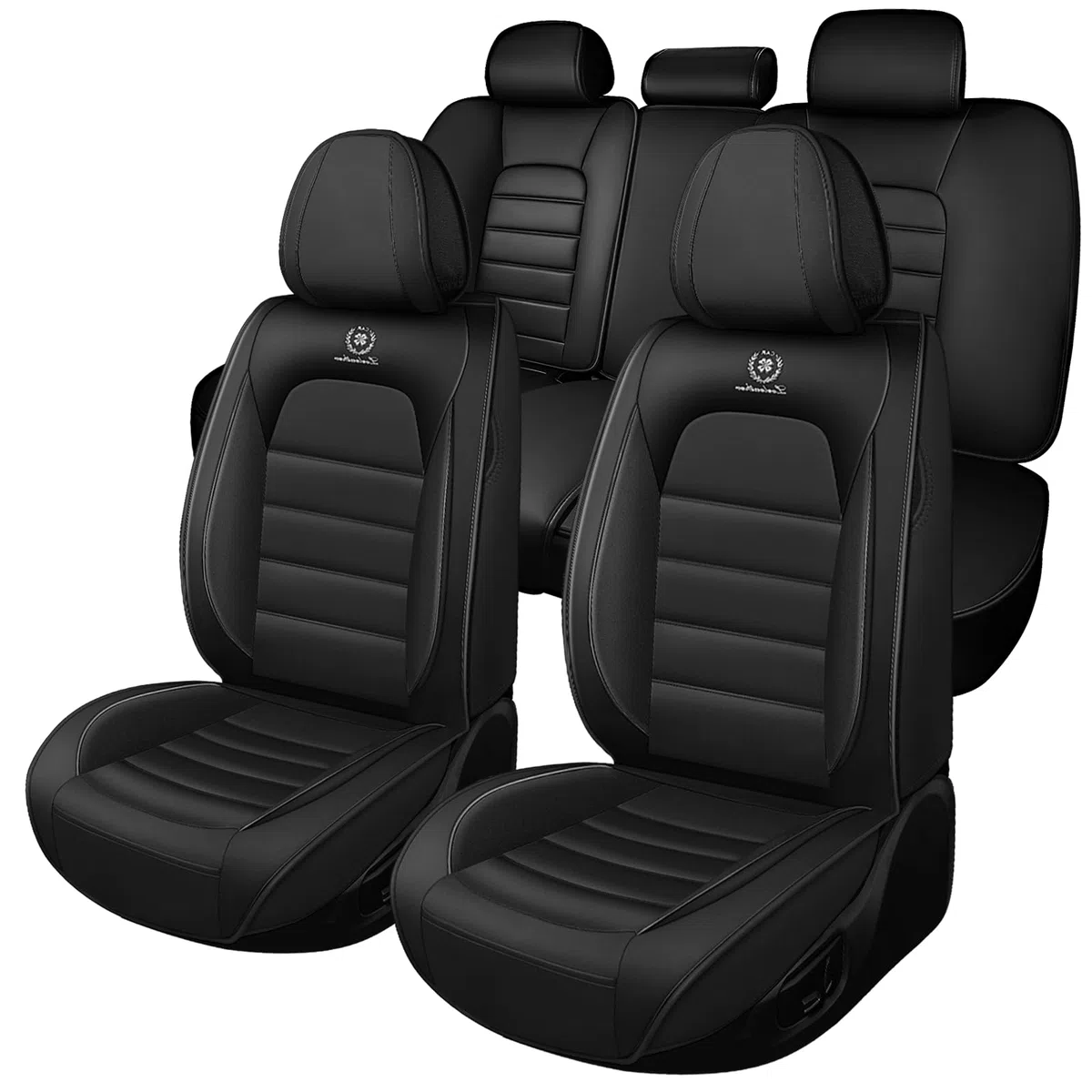 Coprisedili Auto Universale Per Ford Ranger Ranger Raptor 2001-2024 2025 2026, Copri Sedile Auto Pelle PU，Impermeabile，Traspirante, Regalo di Compleanno(Black)