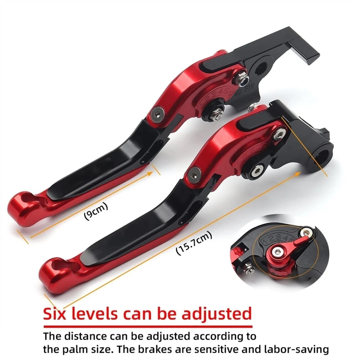 per Yamaha FZ6 FAZER FZ-6 2004-2010 Moto Leve di Frizione del Freno Regolabile Pieghevole Allungabile Manopole del Manubrio Termina in Alluminio di CNC con Logo Stretch (Colore : 1)