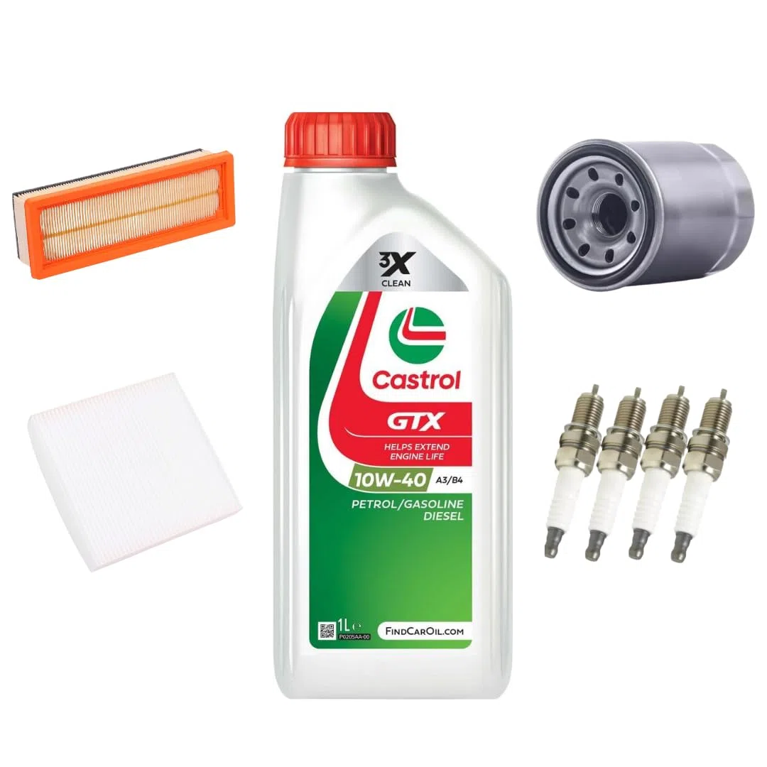 KIT TAGLIANDO + 4 CANDELE COMPATIBILE CON FIAT 500 PANDA 169 312-1.2 BENZINA 44 51 KW 60 69 CV