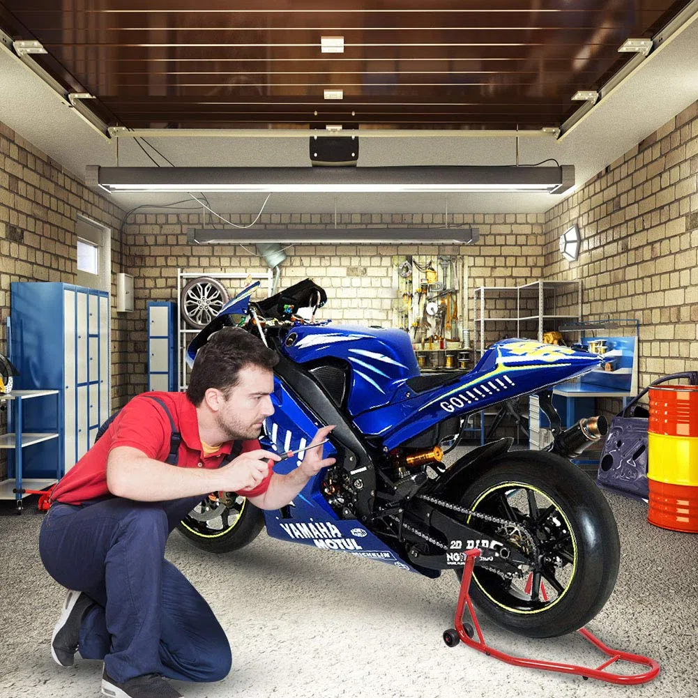 COSTWAY Cavalletto per Moto, Cavalletto Posteriore Moto Universale, Regolabile in Larghezza (rosso)