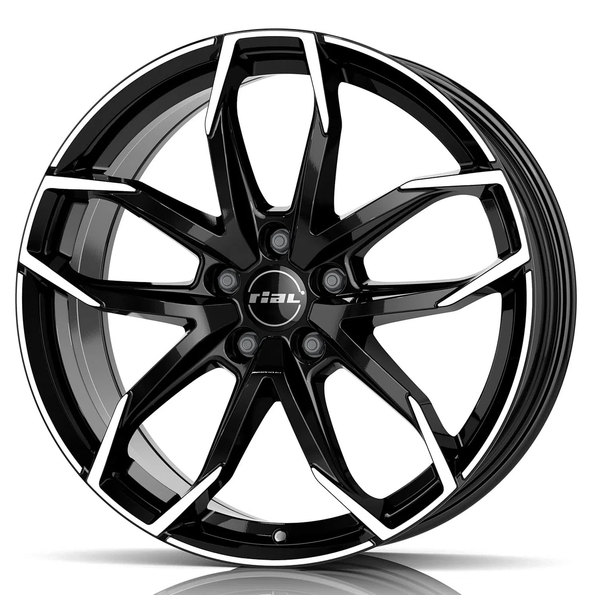 4x Cerchi Rial Lucca 8.0Jx18 ET33 5x110 diamant-schwarz frontpoliert compatibile con ALFA ROMEO Giulia Giulietta Stelvio
