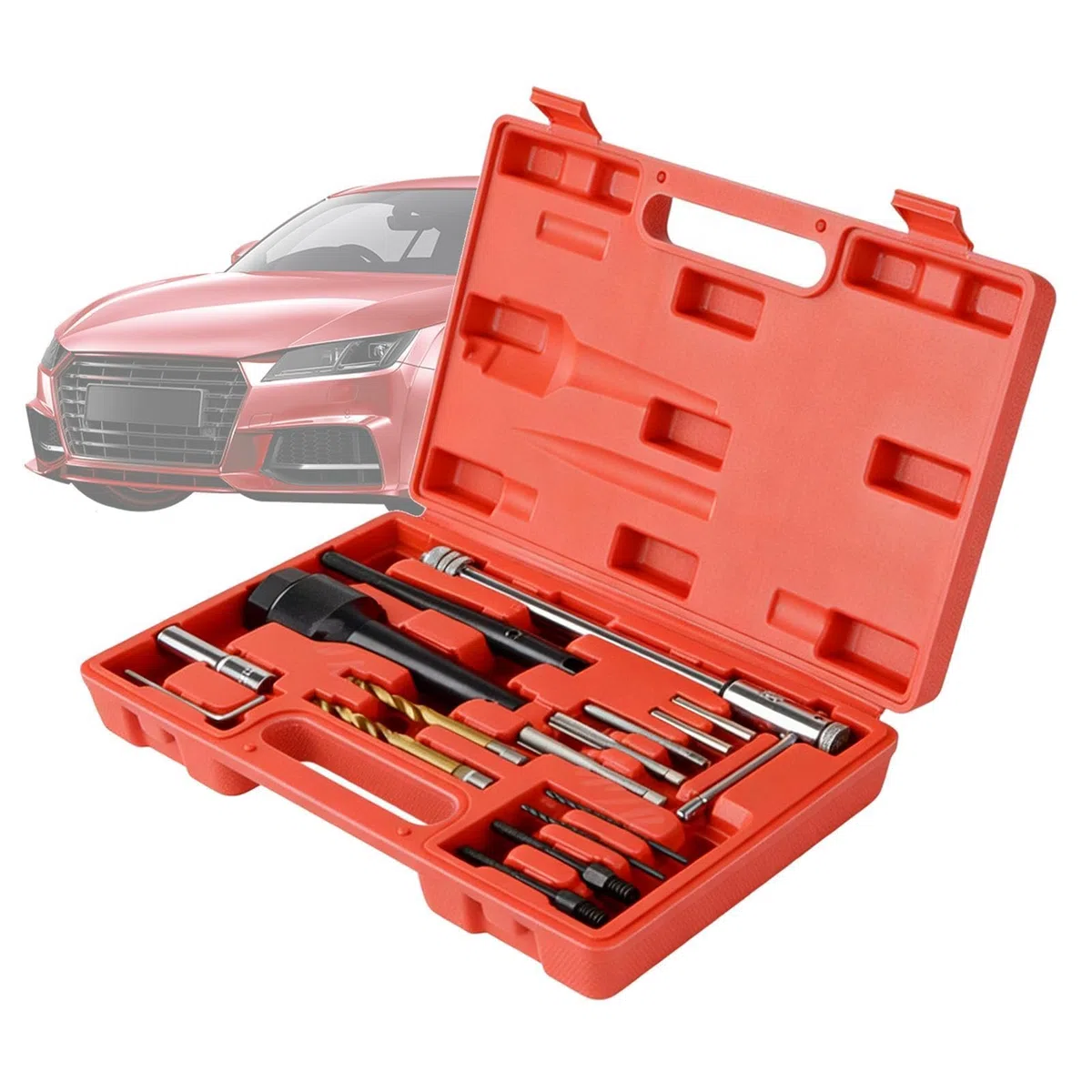Strumento di rimozione della spina del motore, 16 pezzi M8 M10 con custodia, strumento di rimozione della spina del motore, per professionisti tecnici garage manutenzione stagionale