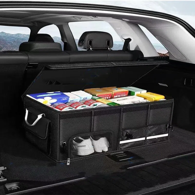 Organizer Bagagliaio Auto per Renault Zoe 2019-2024, Organizer Auto Pieghevole Tessuto Oxford Impermeabile Organizzatore Bagagliaio,72L