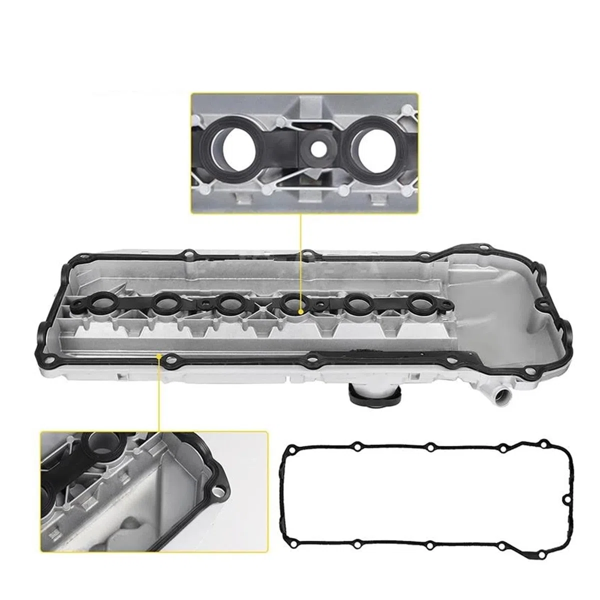 Guarnizione Coperchio Punterie 11127512839 Coperchio Valvola A Bilanciere Motore In Alluminio Con Guarnizioni Bulloni Per BMW E46 E39 E60 E83 E53 X3 X5 Z4 325i 330i 525i 2002-2006