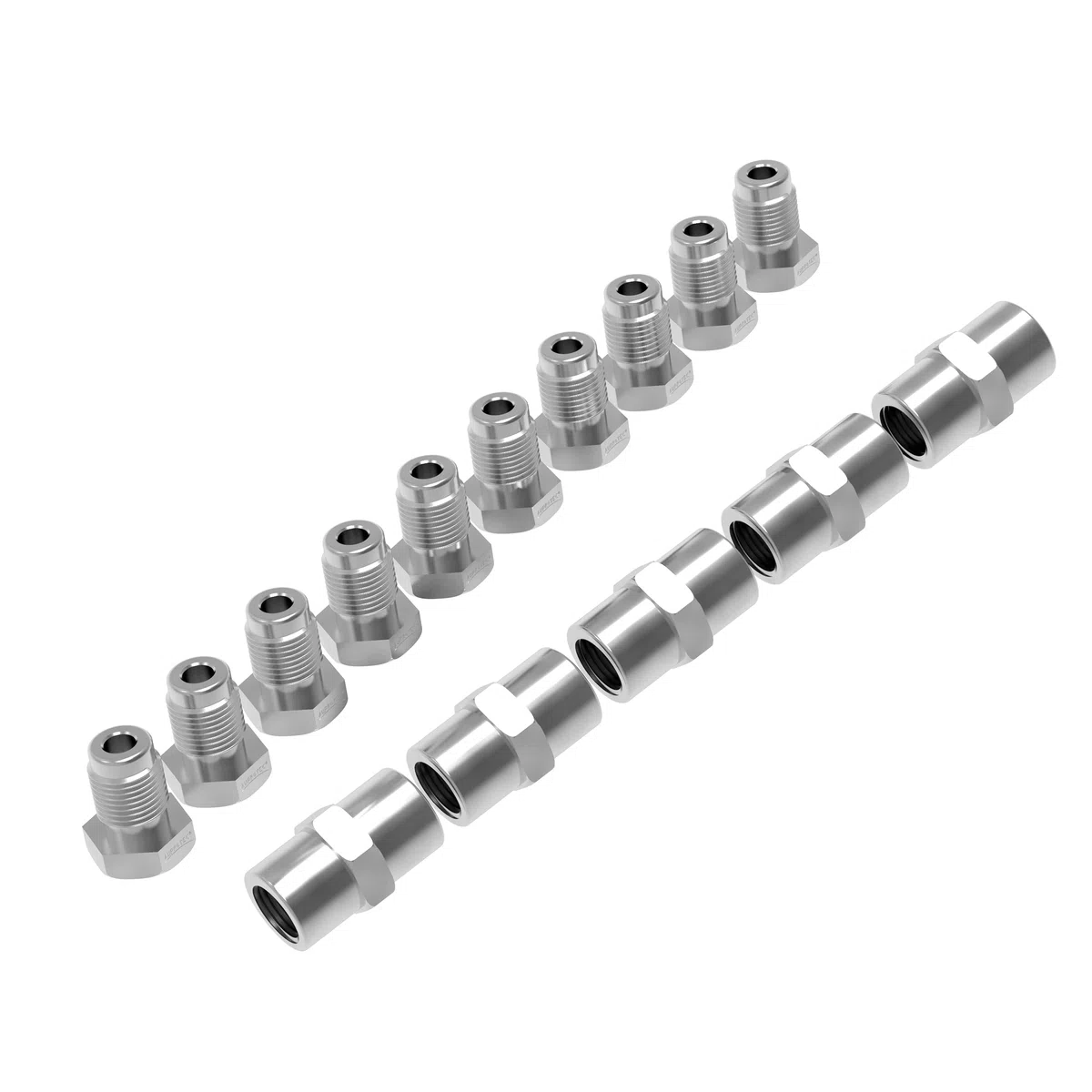 10m Tubo di Freno Ø 4,75 mm Rame-Nickel Kit + 10 raccordi maschi + 5 connettori M10 x 1 DIN 74 234 Set di Tubi di Cupronickel e Accessori dei Freni per Svasatura DIN F