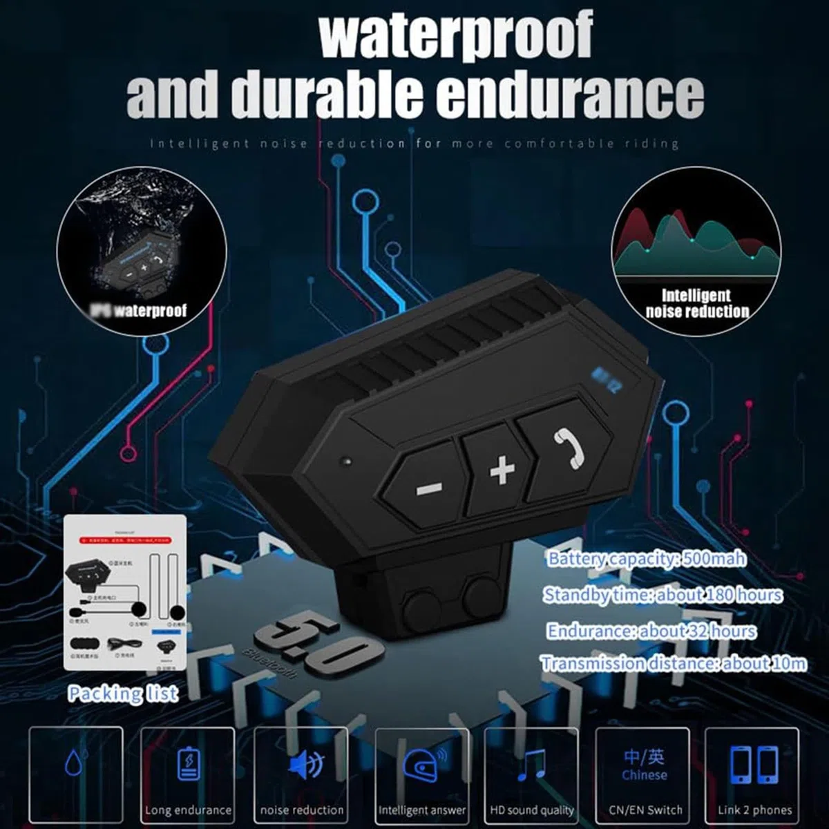 Casco Modulare Bluetooth Moto Integrat con Doppio Visiera Parasole Integrale, Casco Certificato ECE, Sistema di Comunicazione Interfono Integrato Radio FM Mp3 Integrato