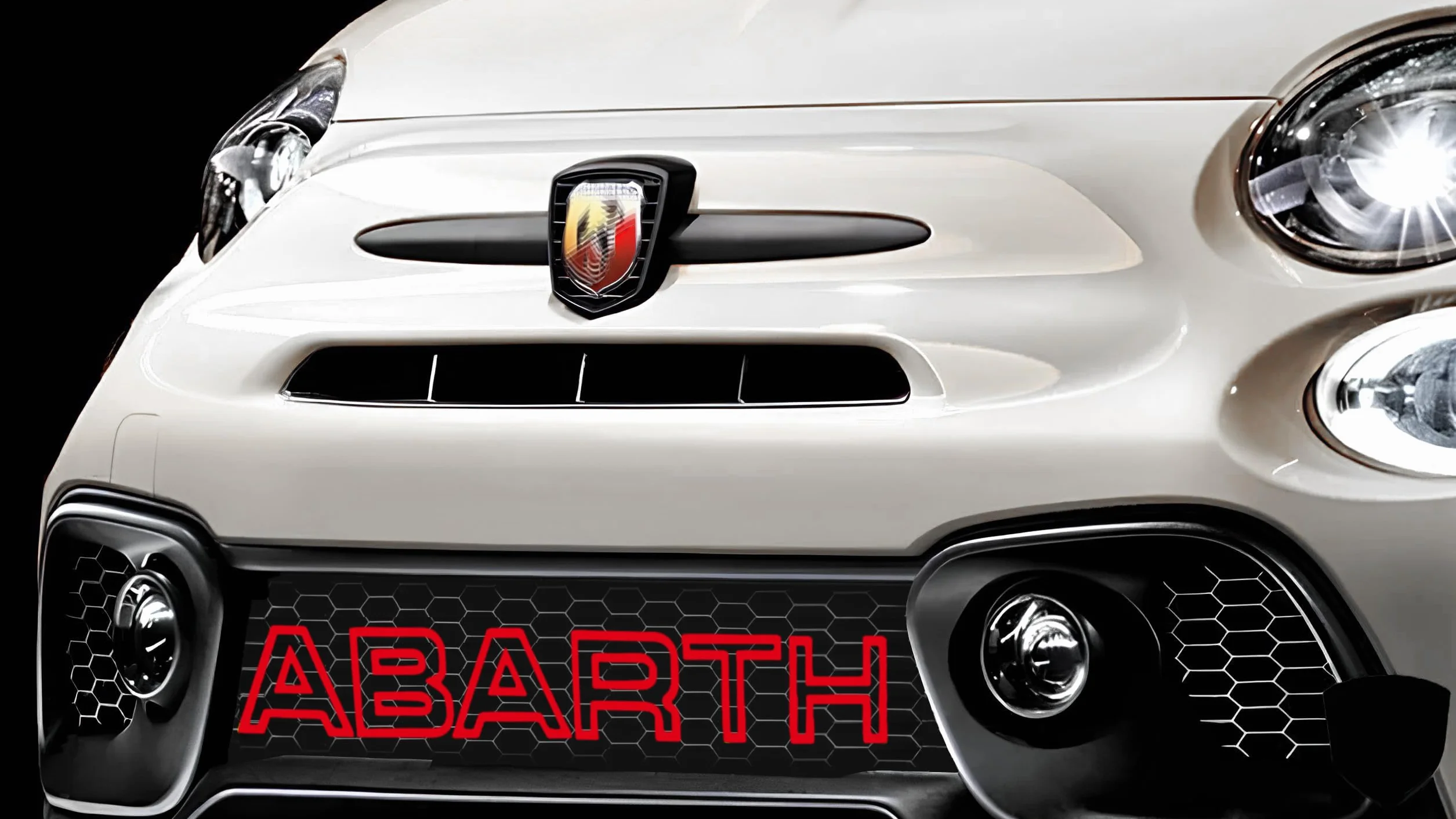 Scritta per griglia anteriore compatibili con Abarth 500/595 Lettere per Calandra Adatte a Fiat punto e 500/595 Accessori Tuning adesive per decorazione (Rosso)
