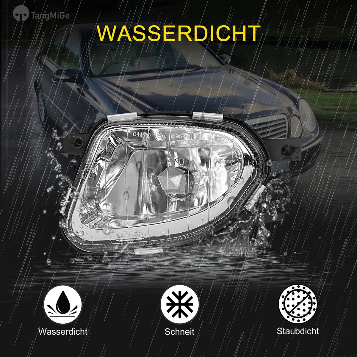TangMiGe Fendinebbia compatibile con Mercedes Benz Classe E (W211/S211) 03/2002-05/2004, Sprinter (906) 06/2006-12/2006(standard item), Sprinter (906) 01/2007-08/2013, 1 Paio (Chiaro)