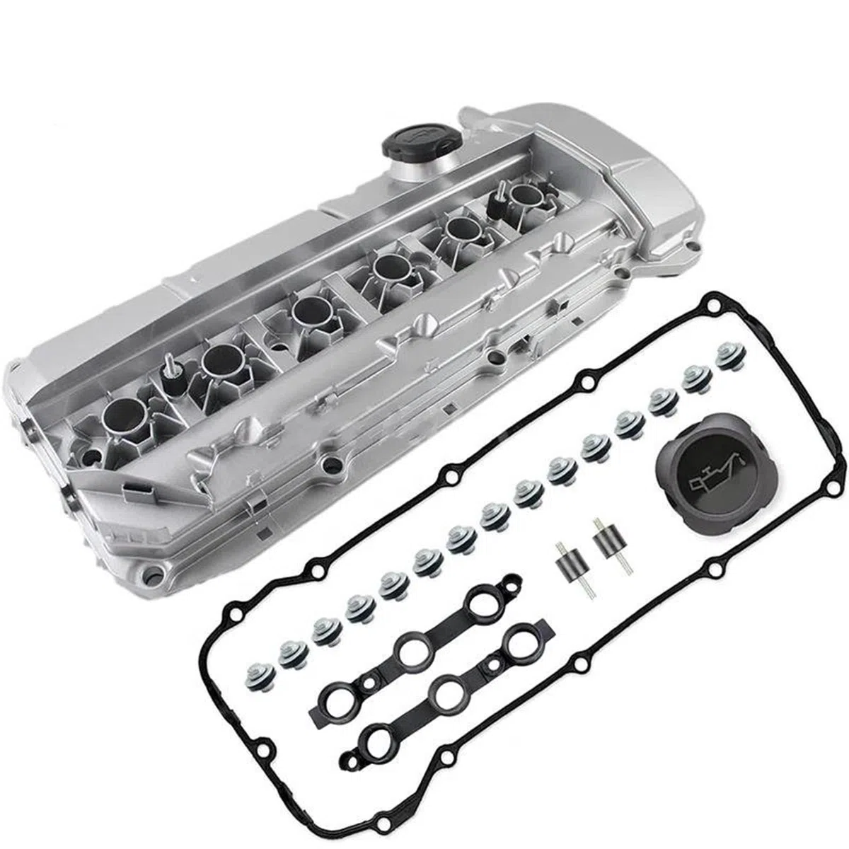 Coperchio valvola auto Coperchio Valvola A Bilanciere Motore In Alluminio Con Guarnizioni Bulloni Per BMW E46 E39 E60 E83 E53 X3 X5 Z4 325i 330i 525i 2002-2006 Punterie Valvola Motore