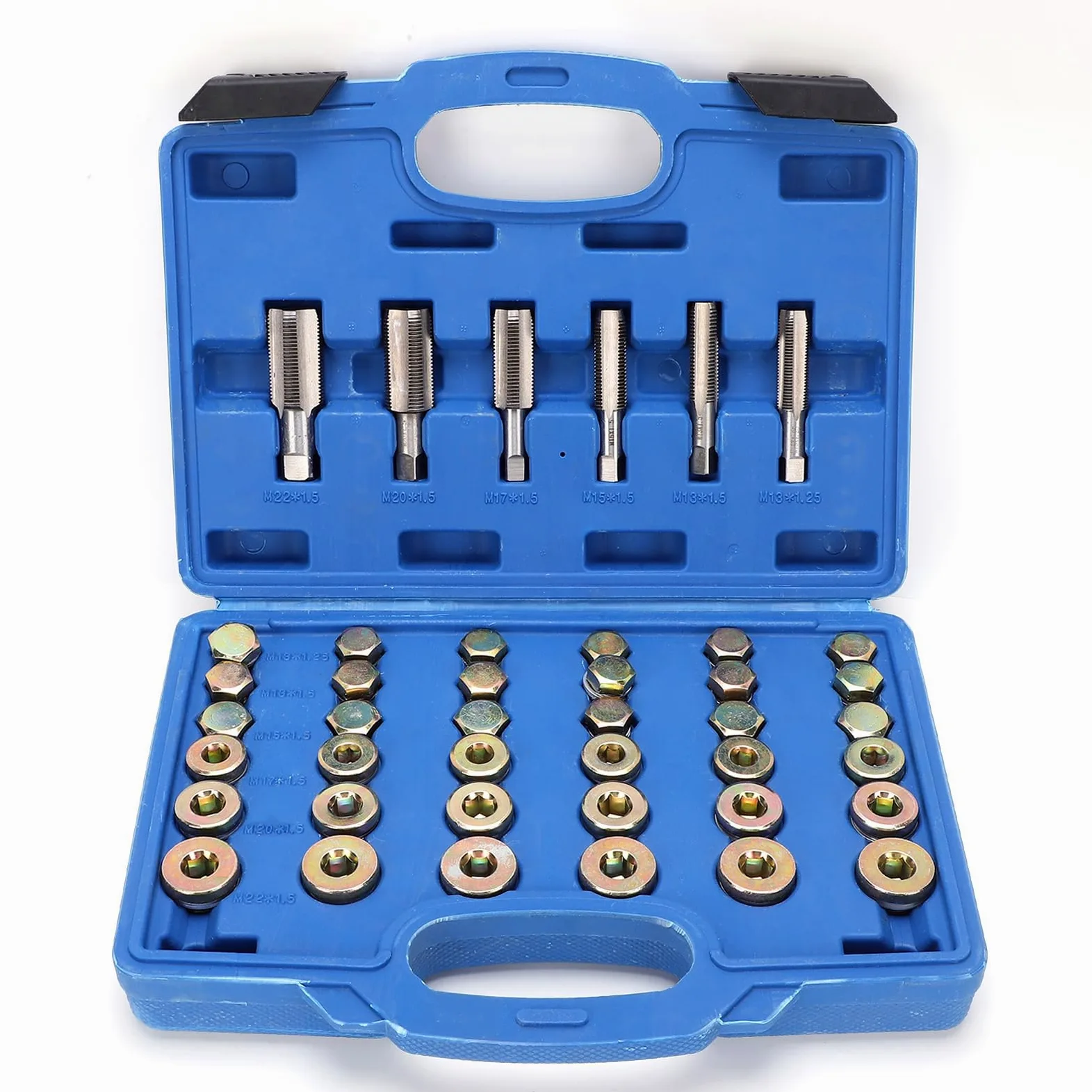 SIXRUN Set di Strumenti di Riparazione del Tappo di Scarico Dell'olio da 114 Pezzi Kit di Riparazione del Filo Automatico in Acciaio Legato Durevole per la Manutenzione Dell'auto (114 pezzi)