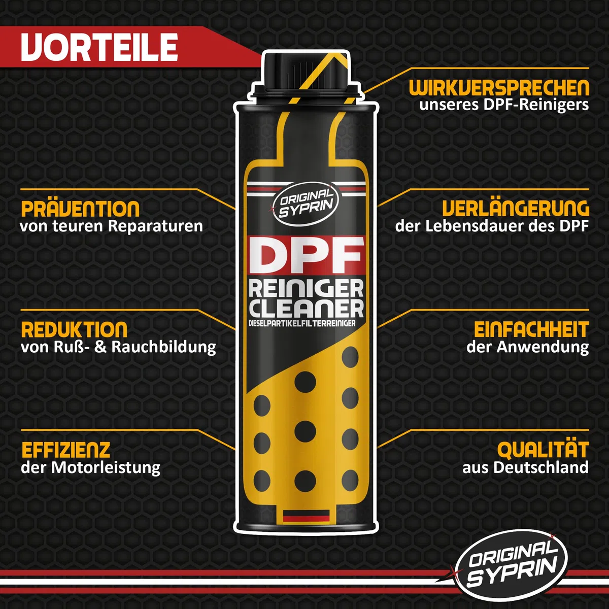 Originale Syprin DPF Detergente per filtro antiparticolato diesel I Additivo per la pulizia DPF I Detergente DPF diesel e protezione DPF I 300 ml