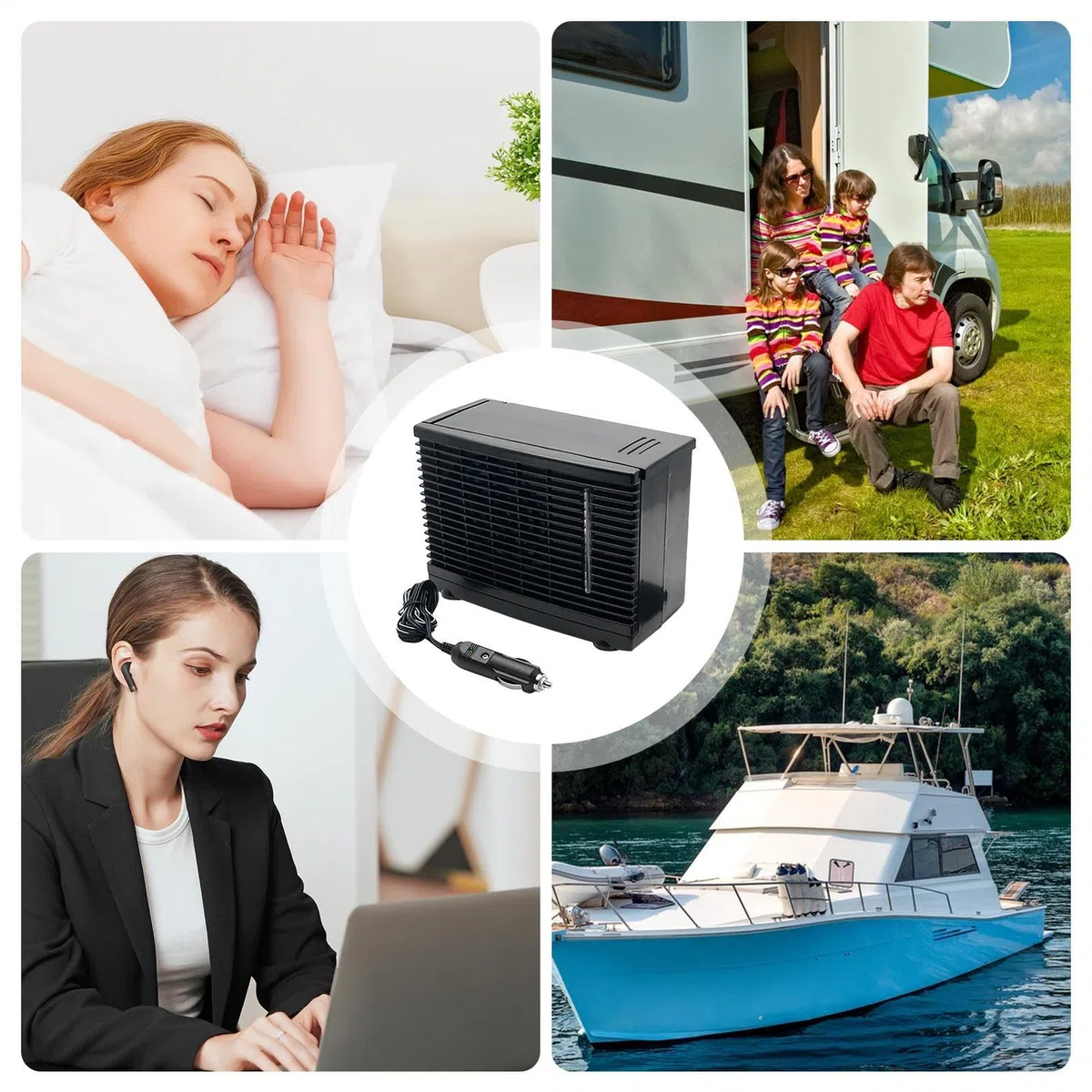 Ventilatore Condizionatore Portatile Auto - Umidificatore Ventilatore Auto - 12V Design con Serbatoio d'Acqua Apparecchio Compatto per Ventilazione per Viaggio Pendolarismo