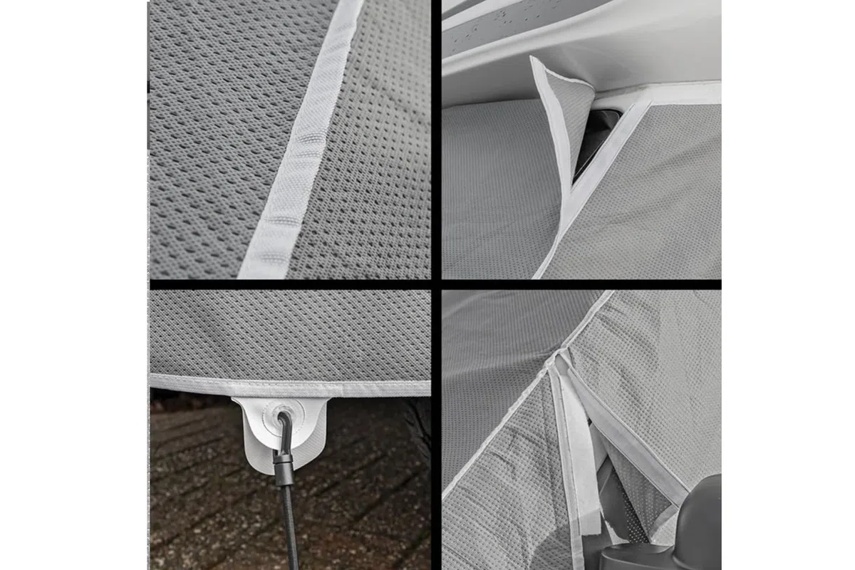 ProPlus Telo Copricabina Camper per Ducato Boxer Jumper 610683V01 | Tessuto SFS a tre strati impermeabile per proteggere il camper Fiat Ducato da pioggia, neve e raggi UV in campeggio.
