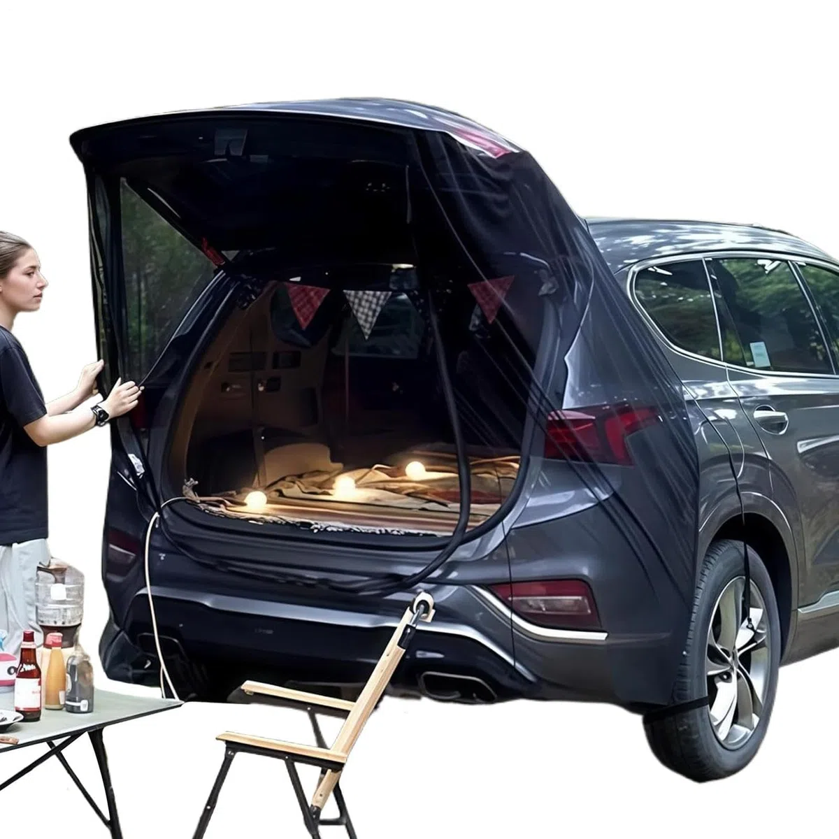 Zanzariera per Bagagliaio Auto(185x205cm) per Ford Focus Estate 4 (IV) HP I 2018-2025, Tenda a Rete Traspirante Anti-Insetti Alta Densità, Protezione Solare Campeggio