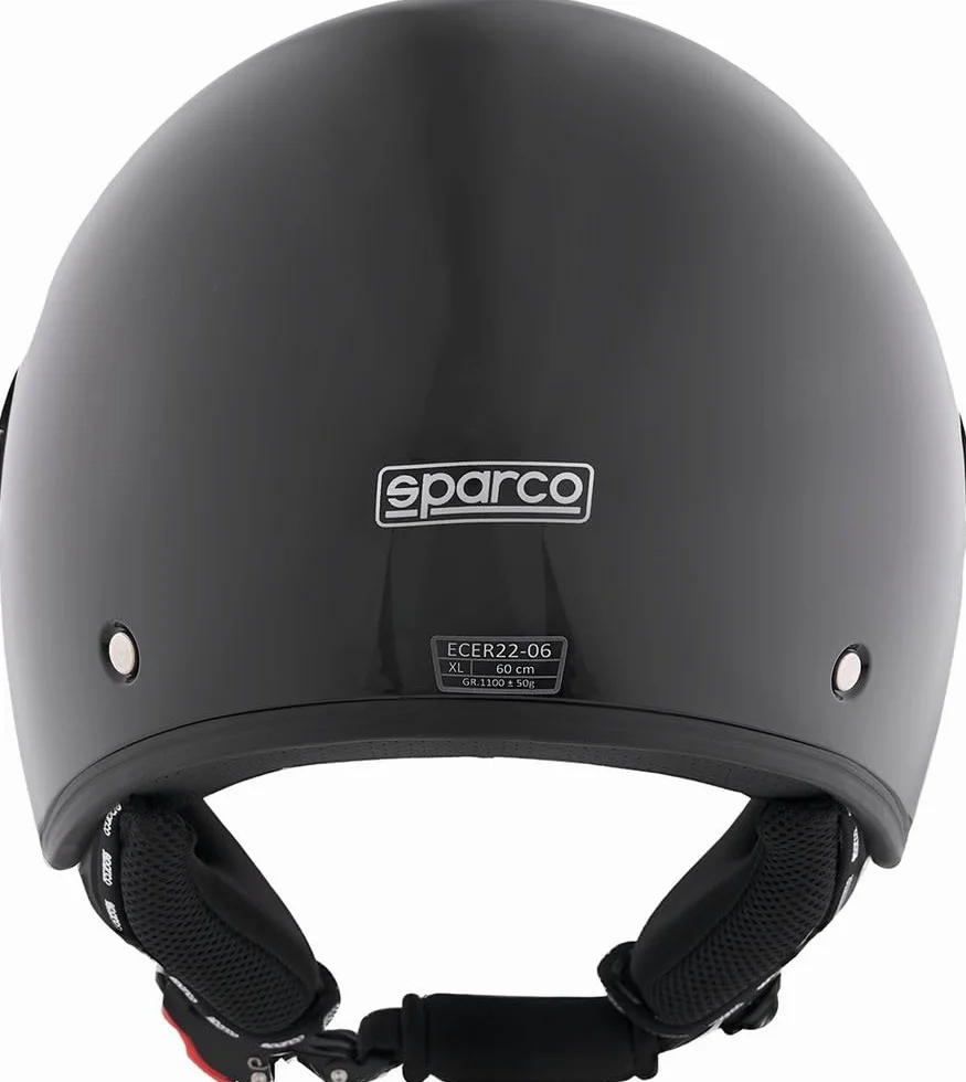 Sparco Casco Demi-Jet con Peak per moto nero metallizzato con calotta in ABS Taglia XL