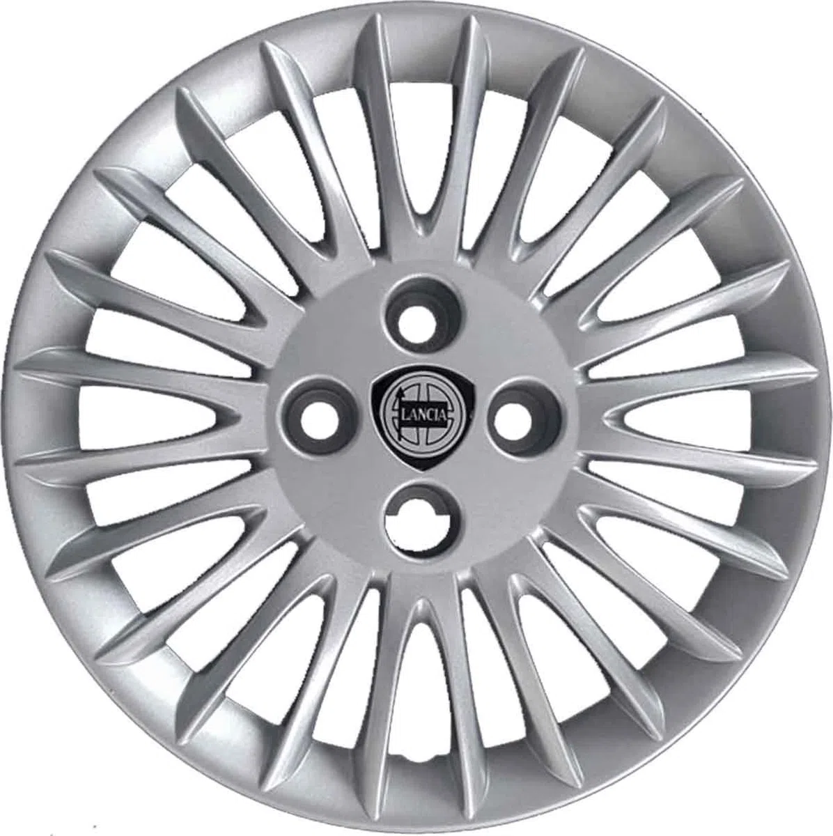 SERIE 4 COPRICERCHI COPPE RUOTA 14 YPSILON 06 FREGIO NERO NON ORIGINALI 9139