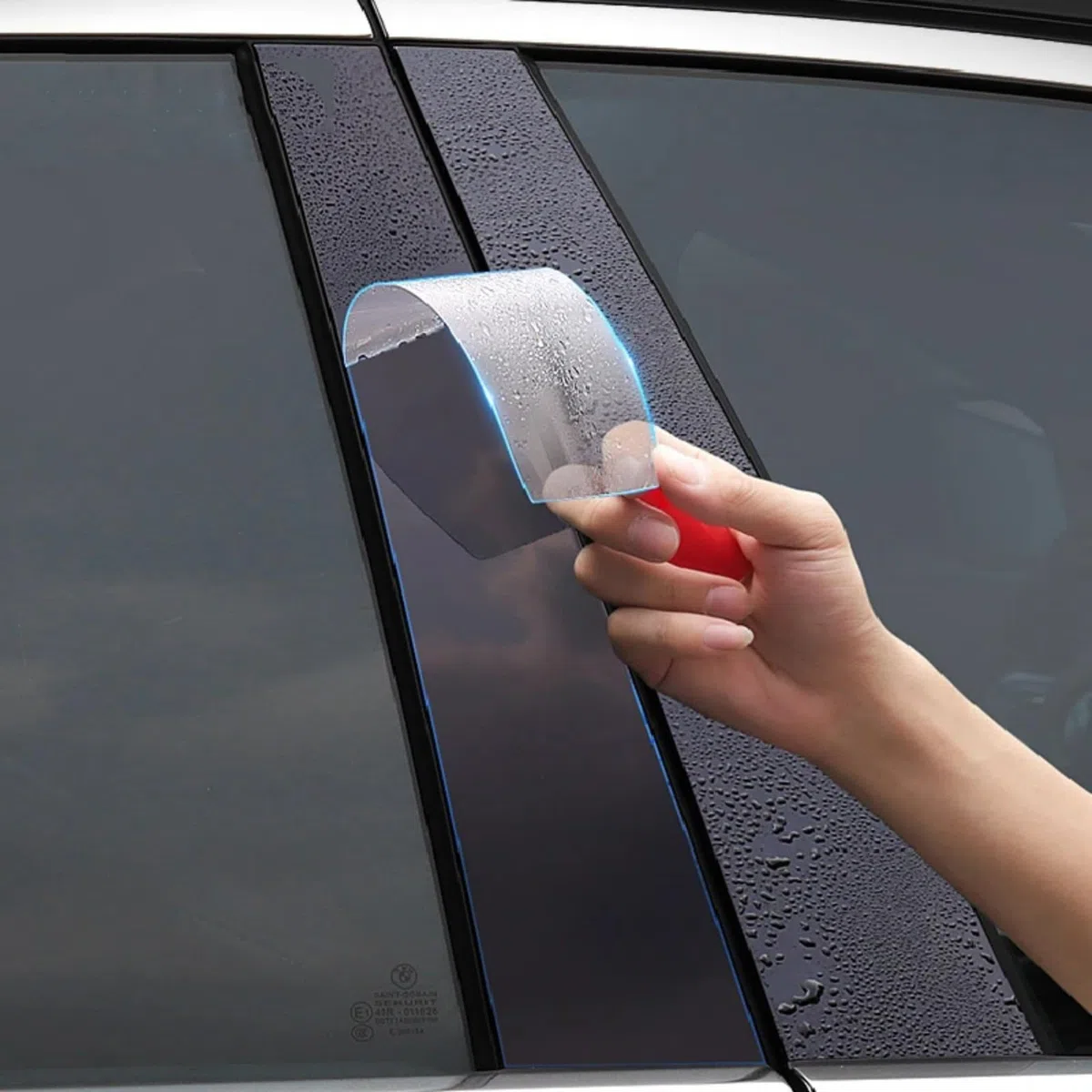 Pellicola protettiva per carrozzeria auto B C per la prevenzione dei graffi del pilastro della finestra in TPU PPF, accessorio per Mercedes Benz Classe -C W204 2014-2022 (trasparente)