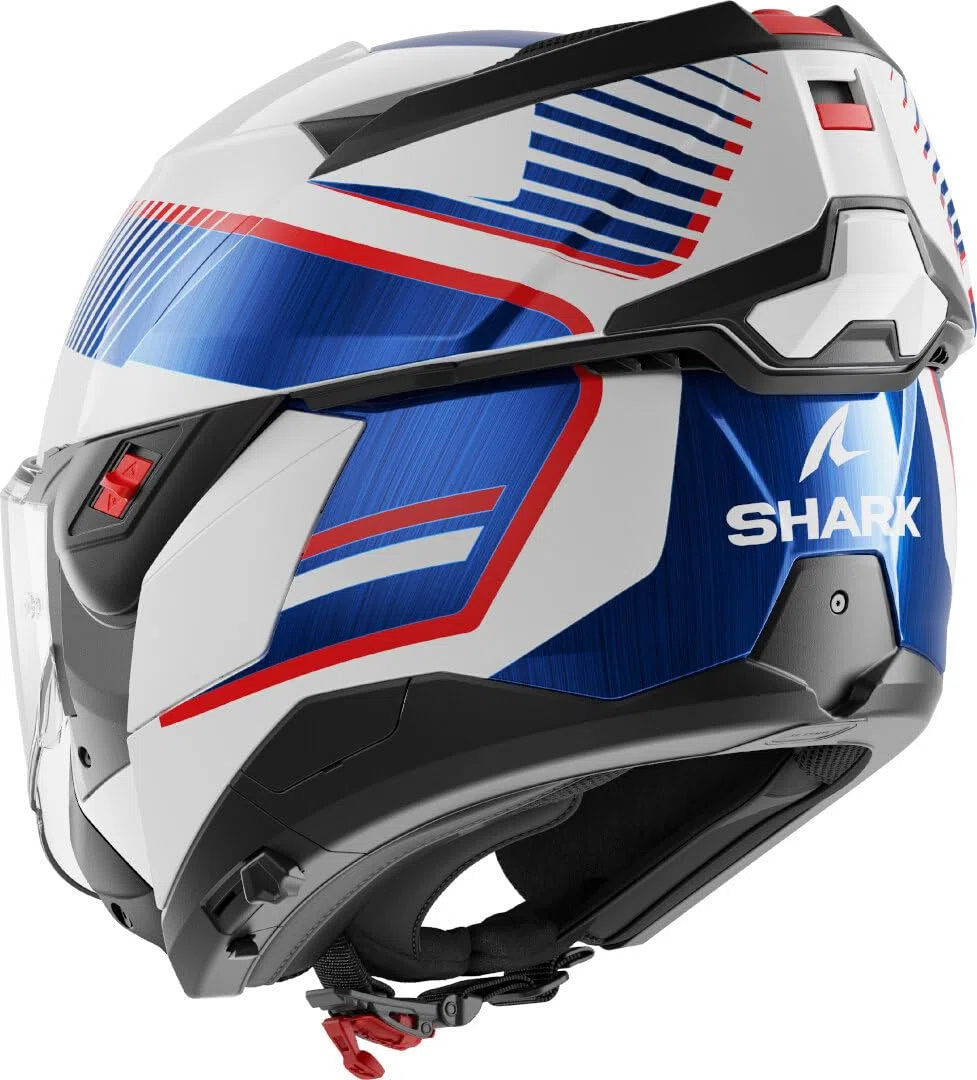 SHARK, Casco Moto Modulare OXO SIKTER White Chrome Blue WUB