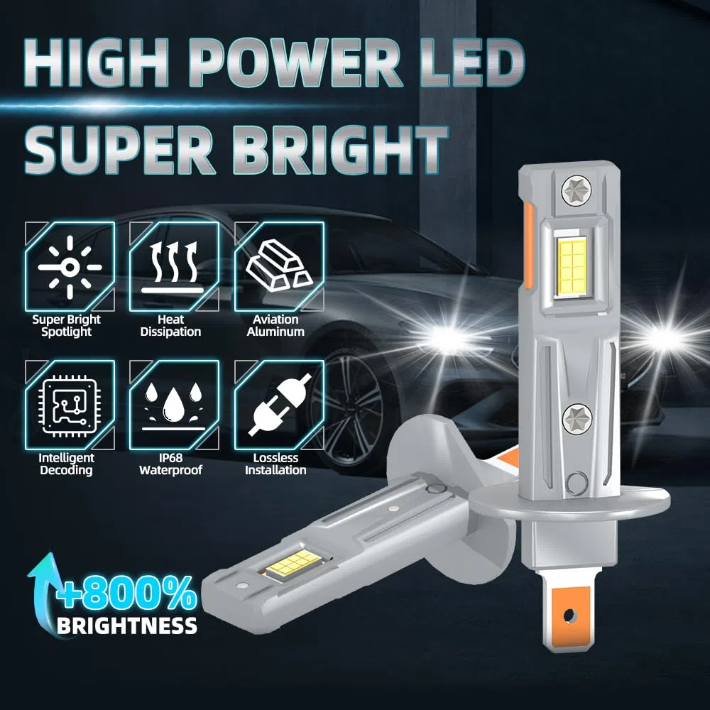 Kit Lampadine LED Auto, 20000LM, 6000K Bianco, Abblaglianti H1, Anabbaglianti H7, Fendinebbia H11, Lampadine alogene a LED per la guida notturna, For Renault Clio 2001-2002