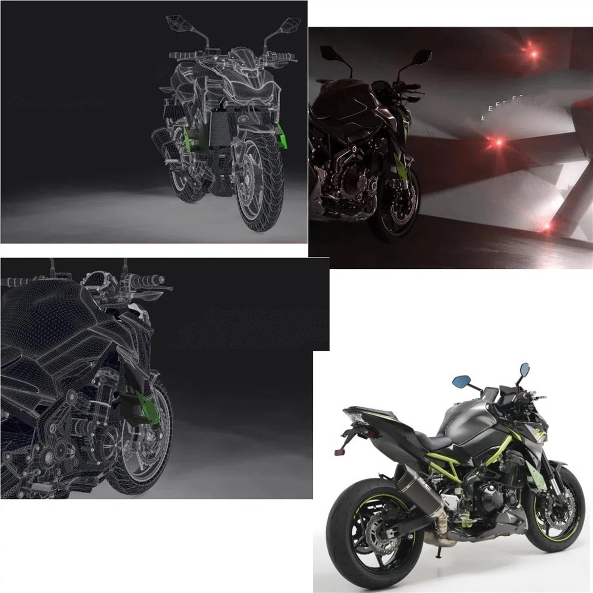 YESKIT Parti del Motociclo Side Downforce Naked Spoiler Ala Fissa Winglet Carenatura Deflettori Alari per Kawasaki Z900 2017-2019 Pezzi di Ricambio (Color : 2)
