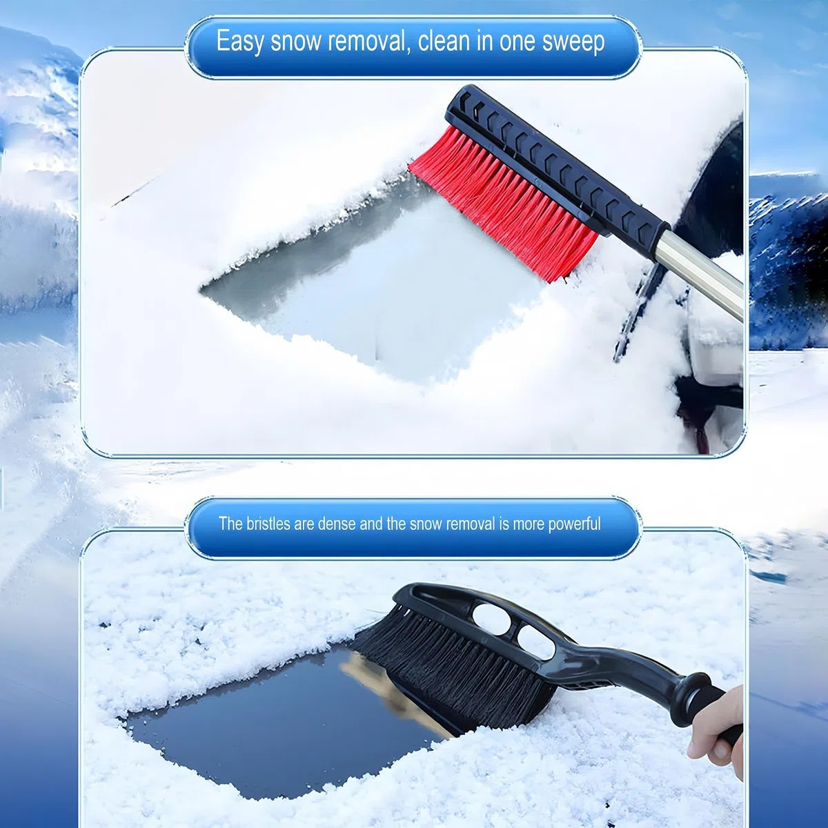 Raschia Neve Per Auto Pala a Doppia Testa Estendibile | Raschiatori Per Ghiaccio Telescopici Per Parabrezza Auto Per Parabrezza SUV Camion Sedan RV Clima Freddo Pulizia Detailing