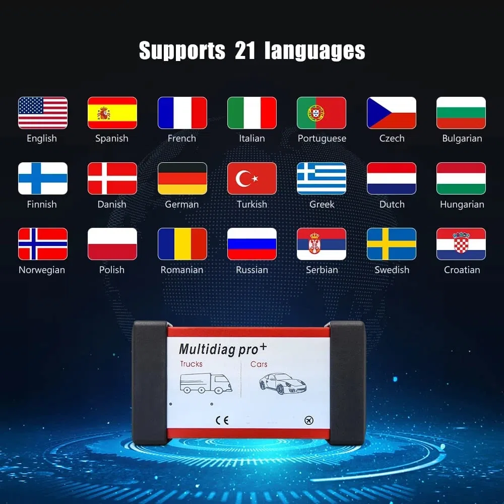 2021.11 Ultima Versione del Software OBD2 Scanner di Diagnostica Auto,2020.23 Bluetooth Multidiag Lettore di Diagnosi Strumento per Auto e Camion OBDII Strumenti di Scansione del Veicolo