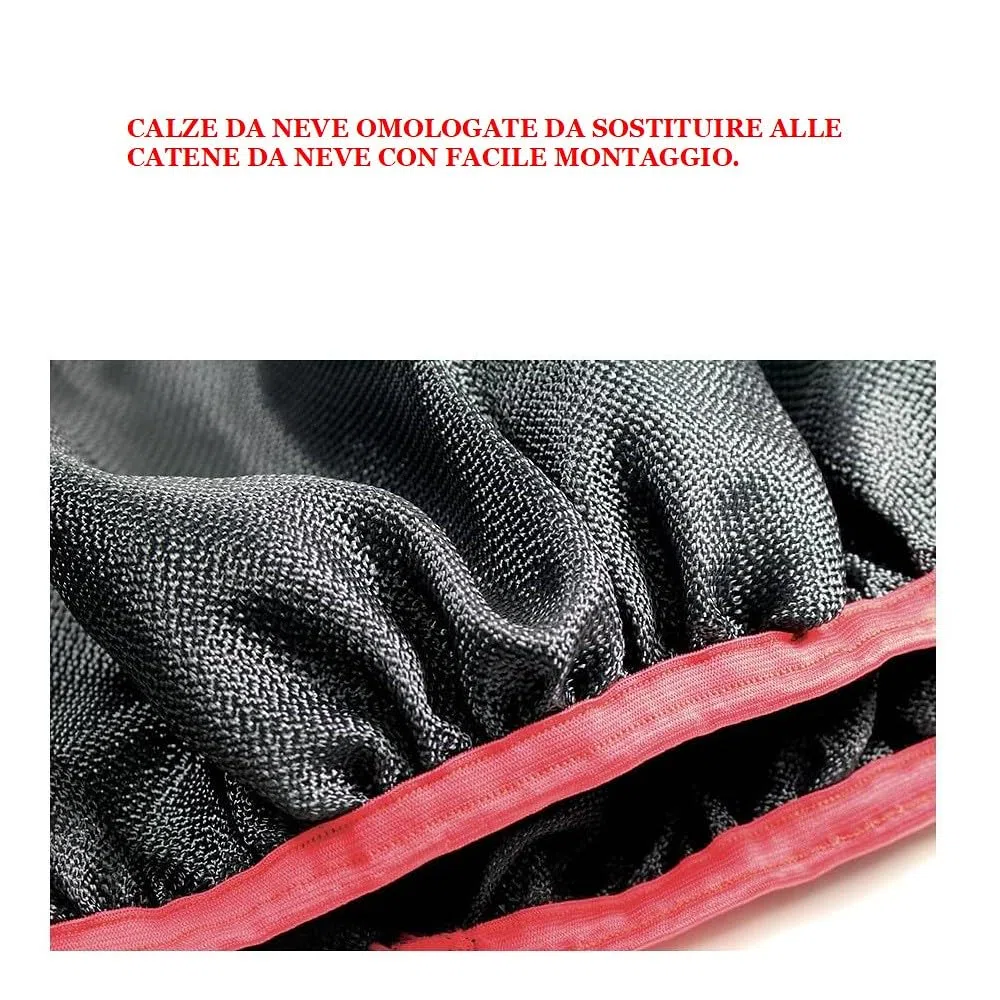 CALZE DA NEVE PER GOMME AUTO PNEUMATICO RUOTA 215/60R16 CALZA PER NEVE GHIACCIO OMOLOGATA MISURA L (68073) COPPIA DI CALZE PER RUOTE MOTRICI AUTO VETTURE PROVVISTE DI SISTEMA ABS