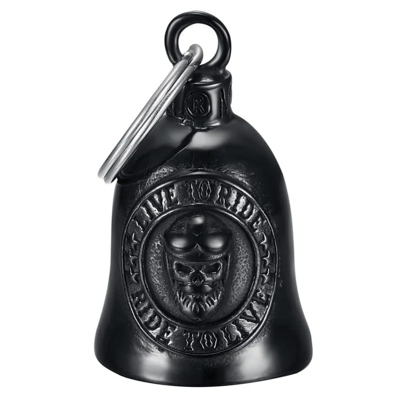 Moto campana SKULL Live to Ride Guardian Gremlin Mocy Bell Acciaio inox nero