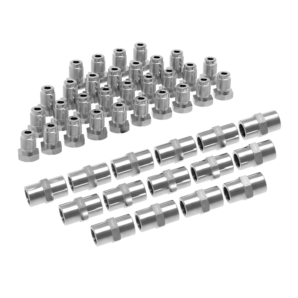 10m Tubo di Freno Ø 4,75 mm Rame-Nickel Kit + 30 raccordi maschi + 15 connettori M10 x 1 DIN 74 234 Set di Tubi di Cupronickel e Accessori dei Freni per Svasatura DIN F