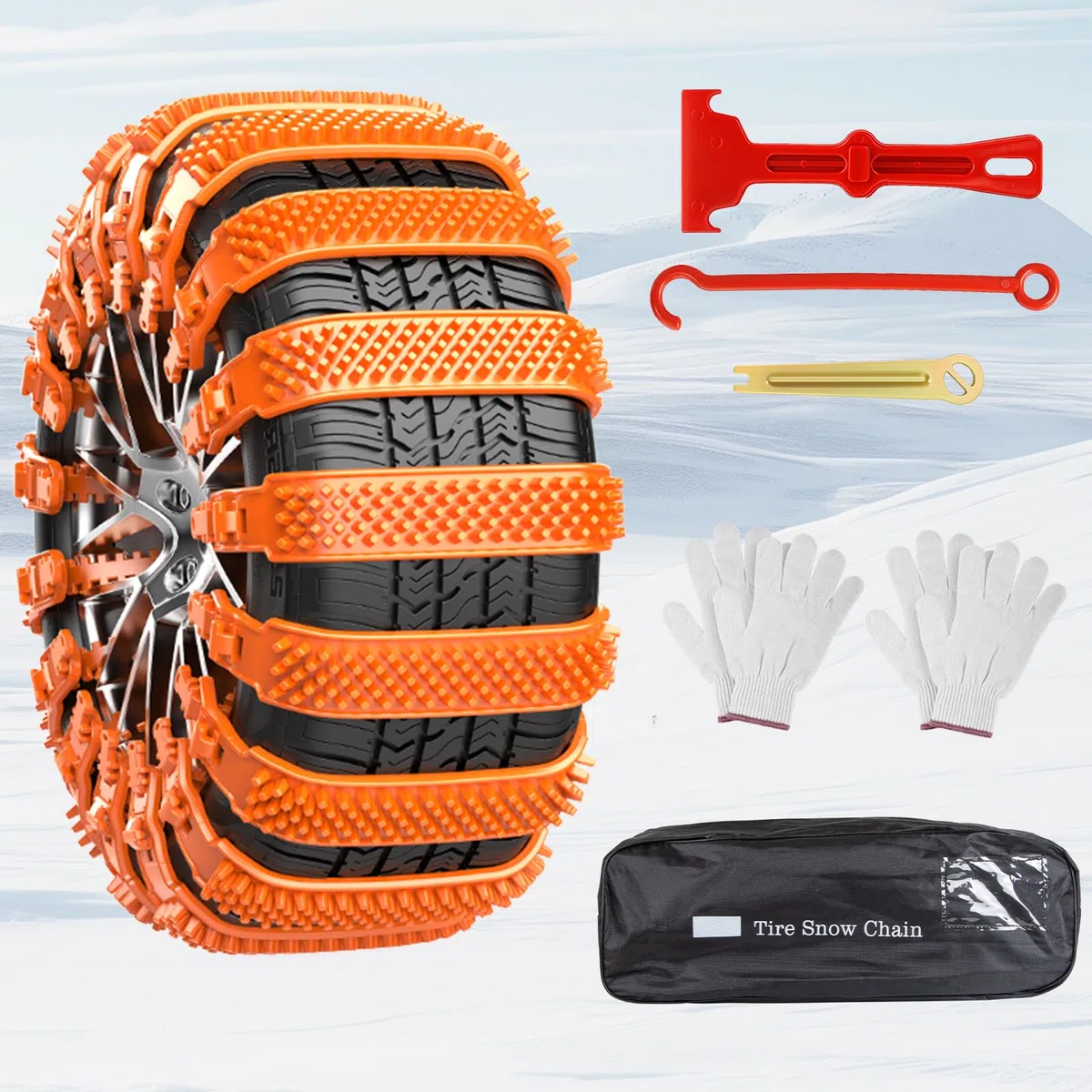 Catene da Neve per Auto Ninonly 10Pcs Riusabili Antiscivolo Catene Auto Universali per Veicolo Auto Camion SUV Adatte per Pneumatici Larghezza 165mm-255mm per Fango,Sabbia,Neve, Ghiaccio,Fuoristrada