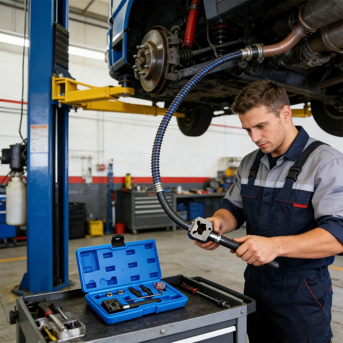 Strumento di espansione della linea del freno, doppia flangia per ricambi e auto | Strumento di espansione del filo del freno idraulico per auto, per meccanici, garage, officina, riparazione