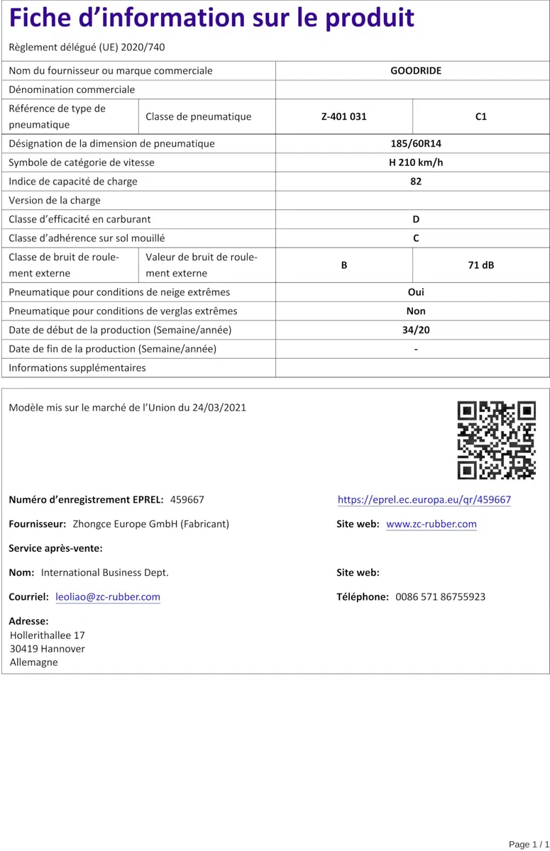 GOODRIDE 185/60 R14 82H 4 Stagioni Auto Compatibilità con VW POLO 9N GOLF III 1H1 GOLF II 19E, 1G1 Fox Hatchback 5Z1, 5Z3, 5Z4 GOLF I Cabriolet 155 GOLF I 17