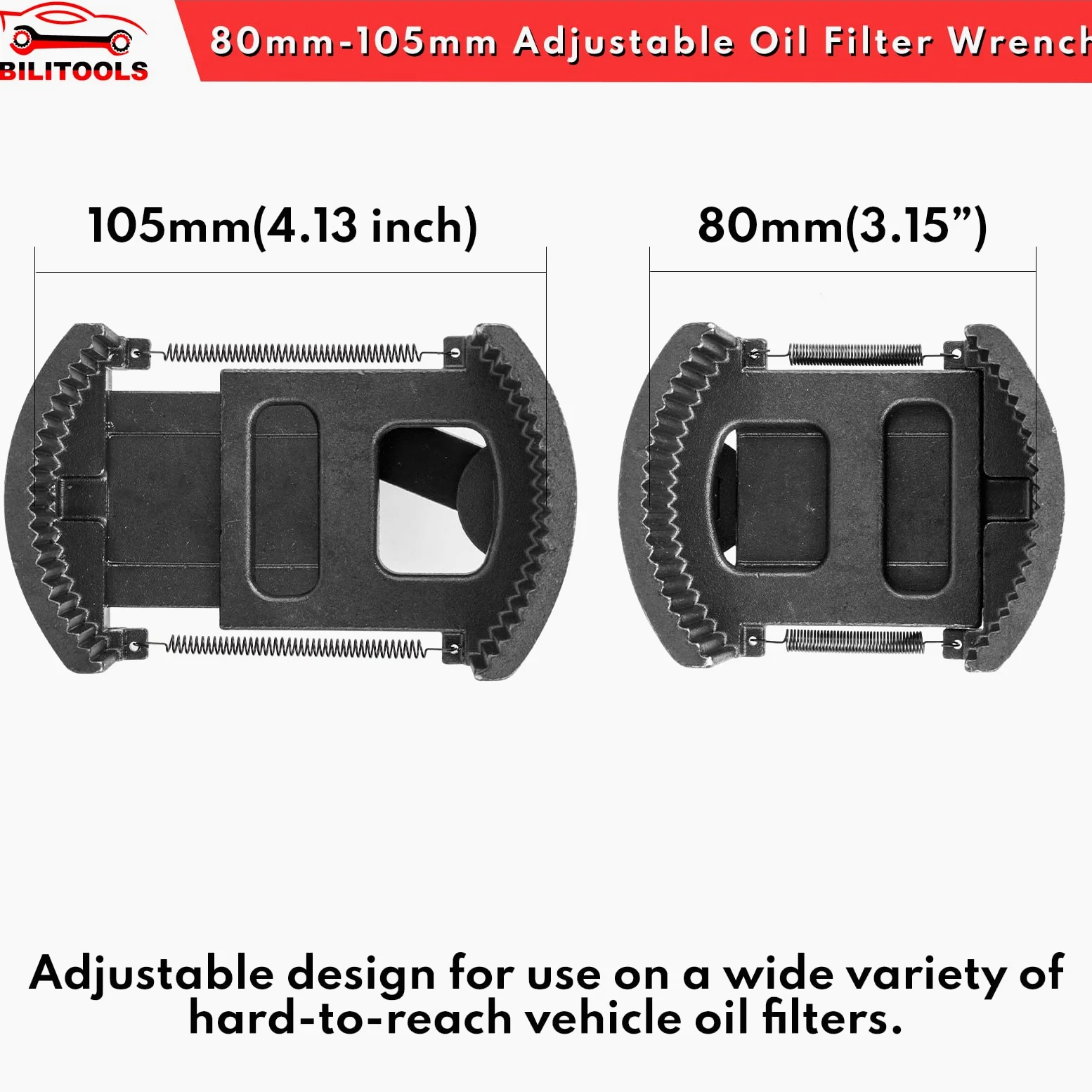 BILITOOLS Chiave universale per filtro dell'olio, regolabile, 80-105 mm, attacco da 1/2"