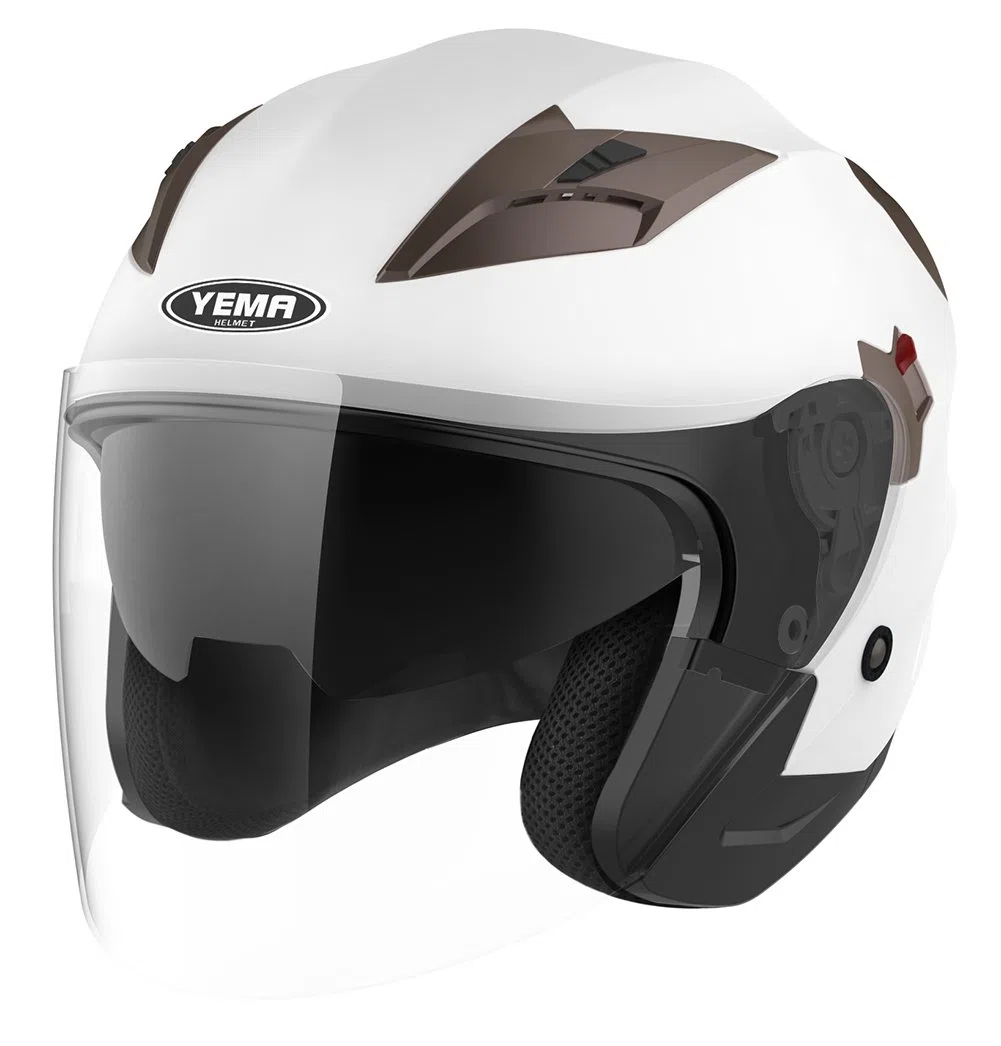 Casco Jet Moto YEMA YM-627 | Doppia Visiera Antiappannante | Omologato ECE 22.06 | Leggero & Ben Aereato | Per Scooter e Città