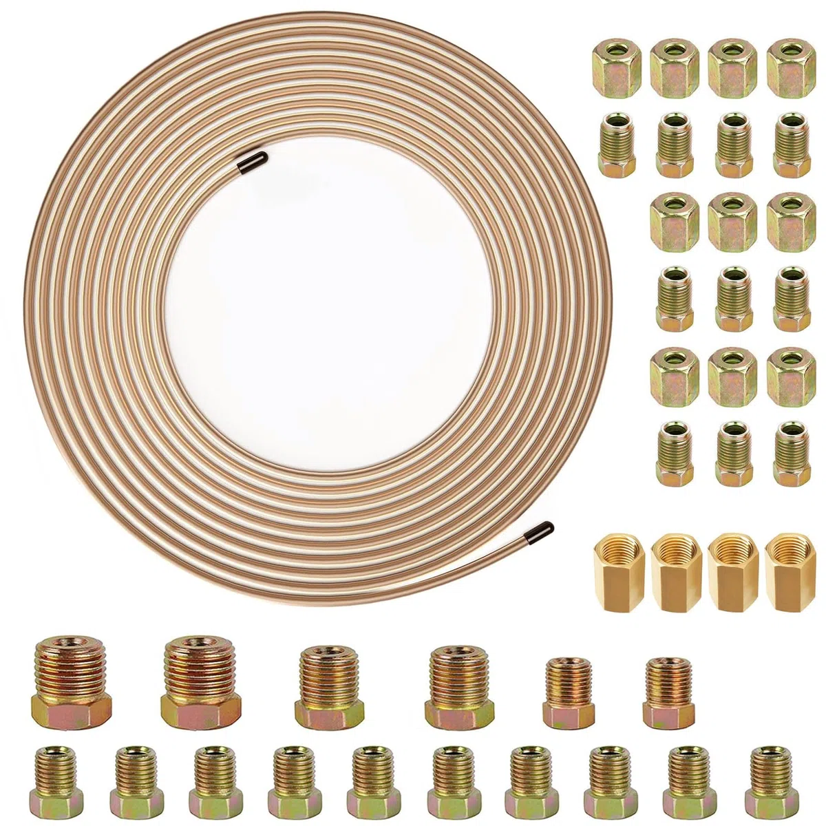 Kit tubo freno 3/16" 10 m con raccordi per set di tubi freno automobilistici (kit 2)