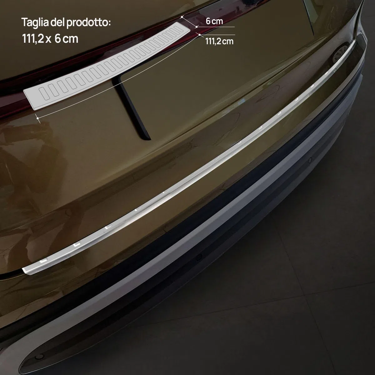 CHROMEMASTER | Protezione Paraurti Posteriore Compatibile con Skoda Kodiaq 2024+ ; Acciaio inossidabile, Spazzolato, Argento; Protezione Paraurti Protegge la Vernice dai Graffi
