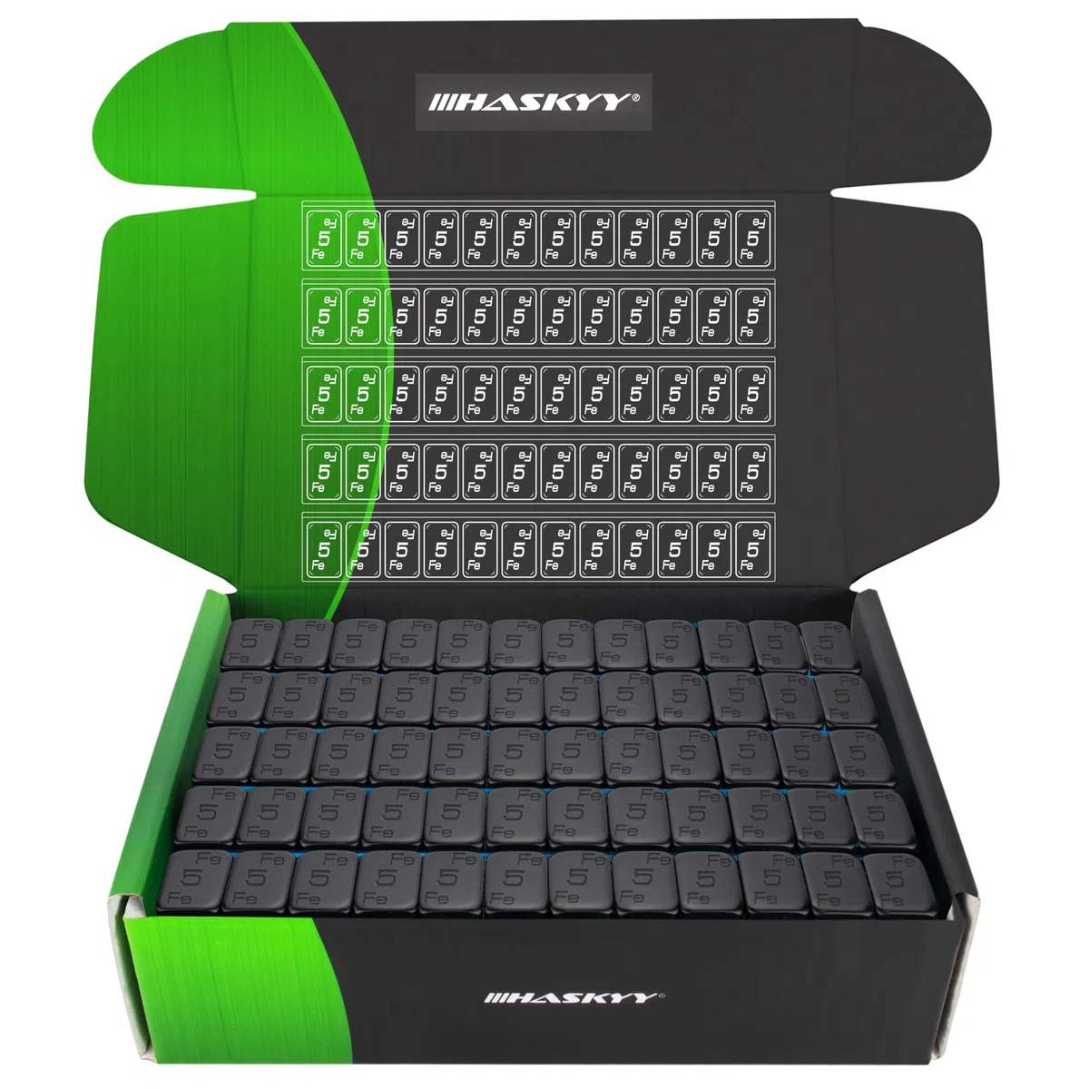 HASKYY 50 pesi per ruote in acciaio 12 x 5g barre autoadesive Nero 3kg zincato e rivestito in plastica