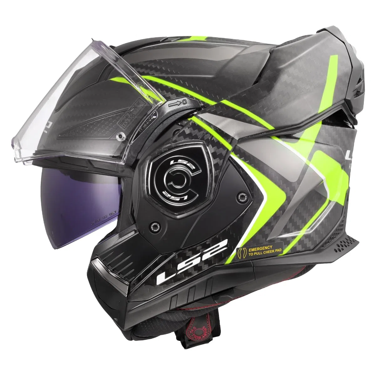 LS2, Casco Moto Modulare ADVANT X CARBON FUTURE II Gloss H-V Yellow, L