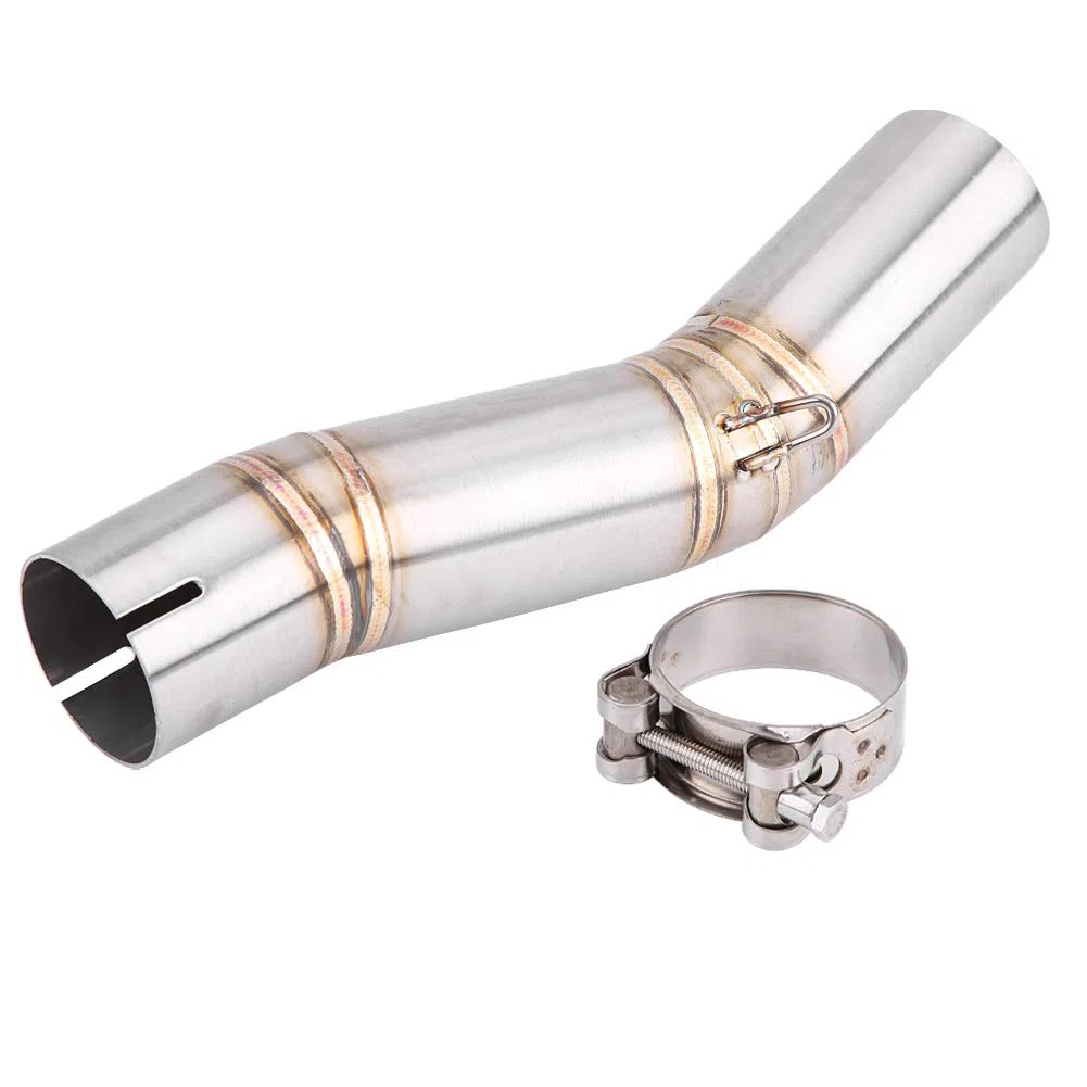 KIMISS 51mm / 2in tubo di scarico centrale, per GSX-R600 / GSX-R750, tubo di collegamento centrale di s sostituzione per o di scarico in acciaio inossidabile per moto con morsetto (K7)